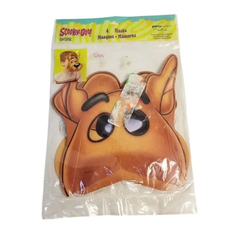 2004 Scooby-Doo Birthday Party Masks 4 pack Hallmark Warner Bros.